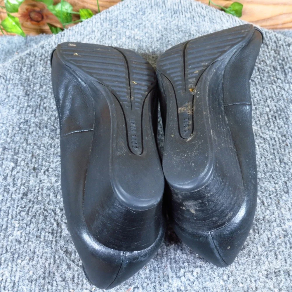 Cole Haan Tali Grand Womens Wedge Pump Sz 9 Business Professional Black Leather